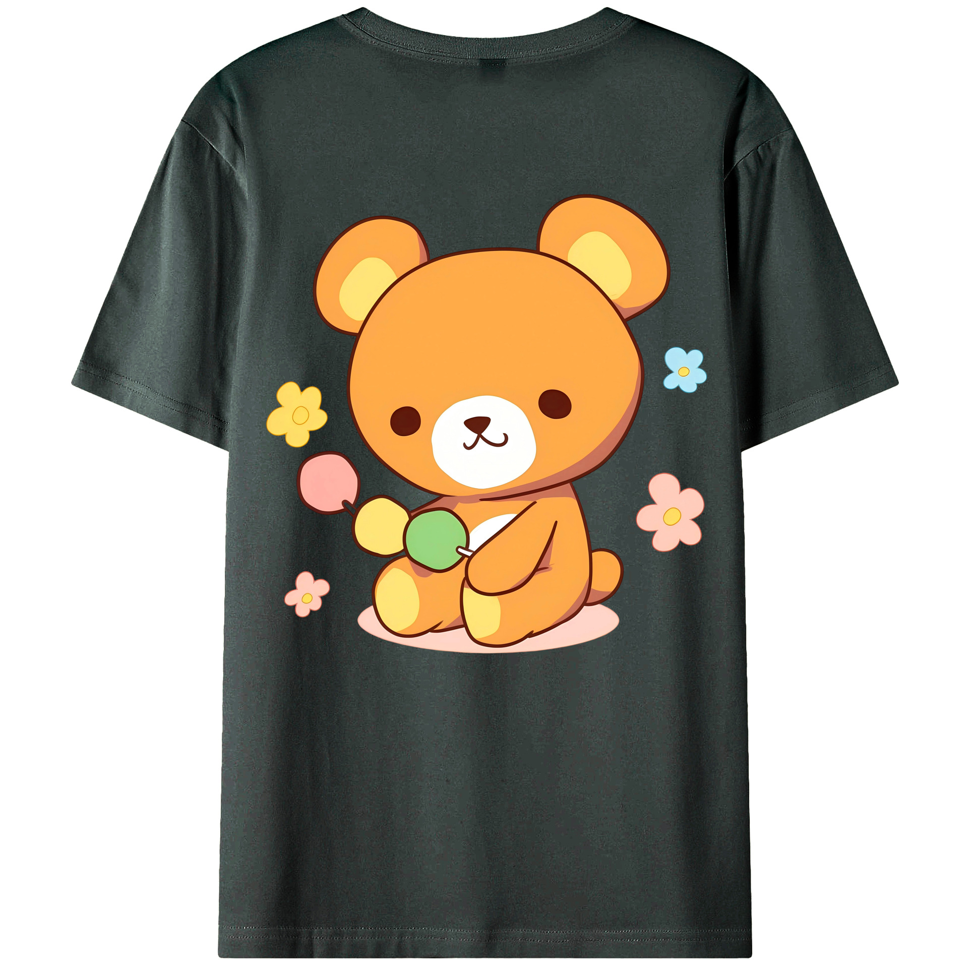 （画像用） リラックマ リラックマ キイロイトリ Rilakkuma Korilakkuma Kiiroitori 綿100％ メンズ半袖Tシャツ（バックプリント） 通気性
